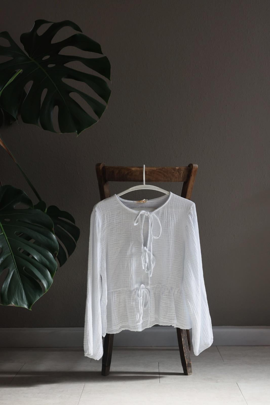 Musselin-Schleifenbluse – luftig & besonders