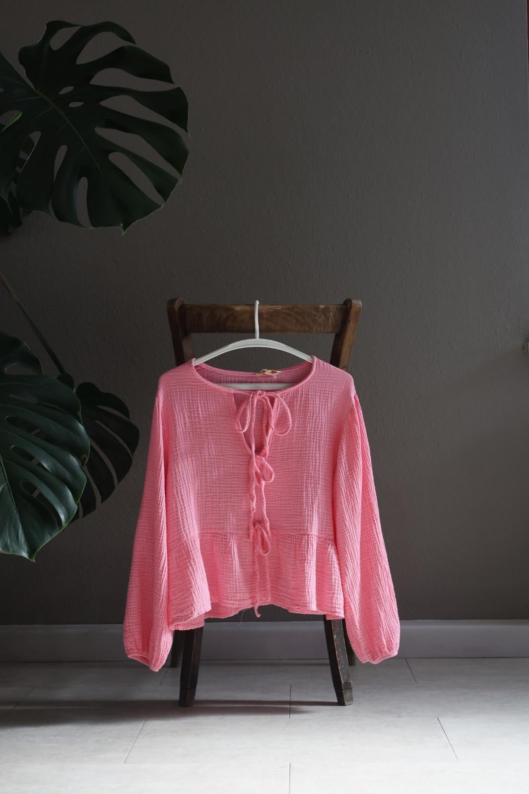 Musselin-Schleifenbluse – luftig & besonders