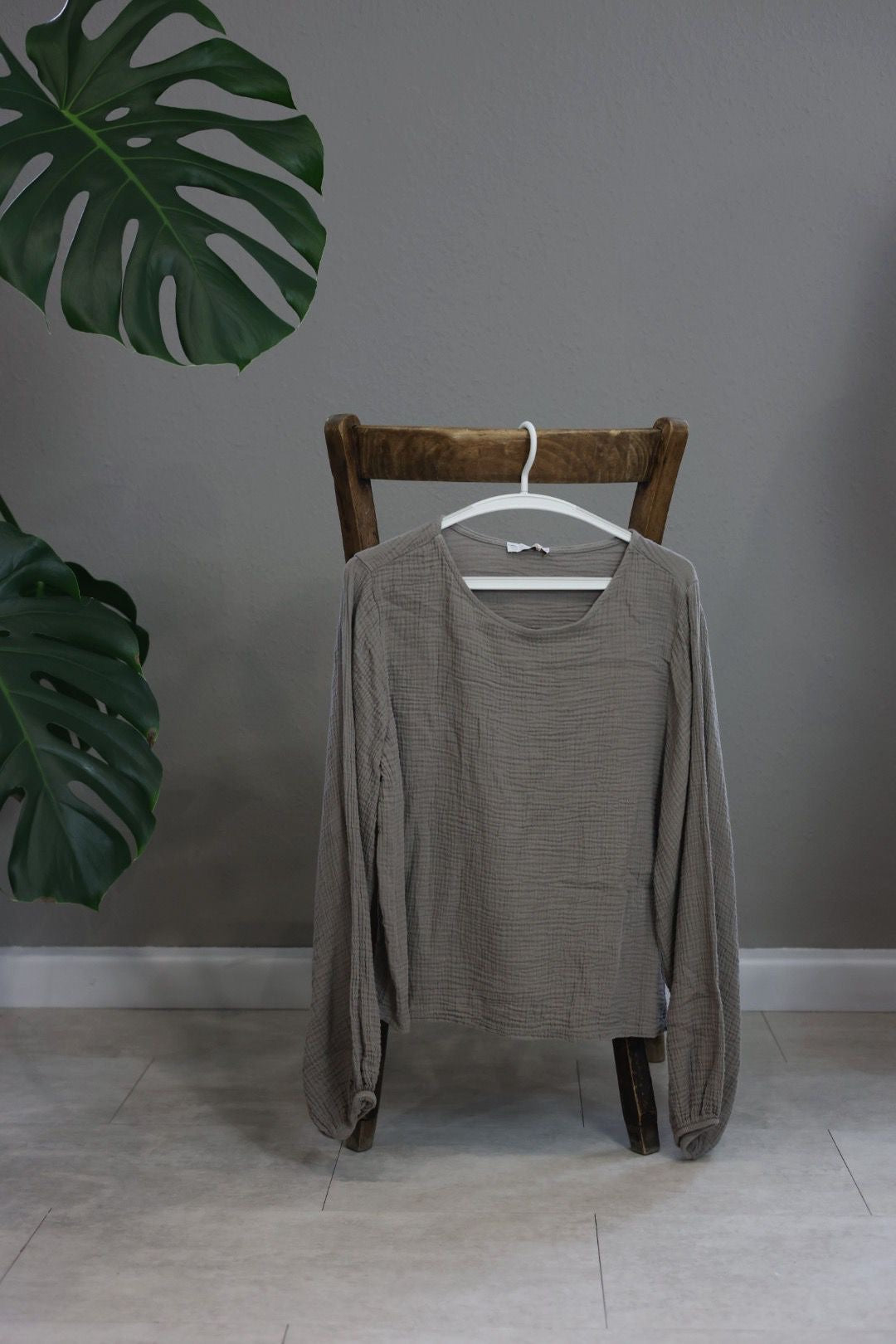 Musselinbluse mit Ballonärmel