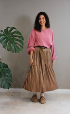 Musselinbluse mit Ballonärmel