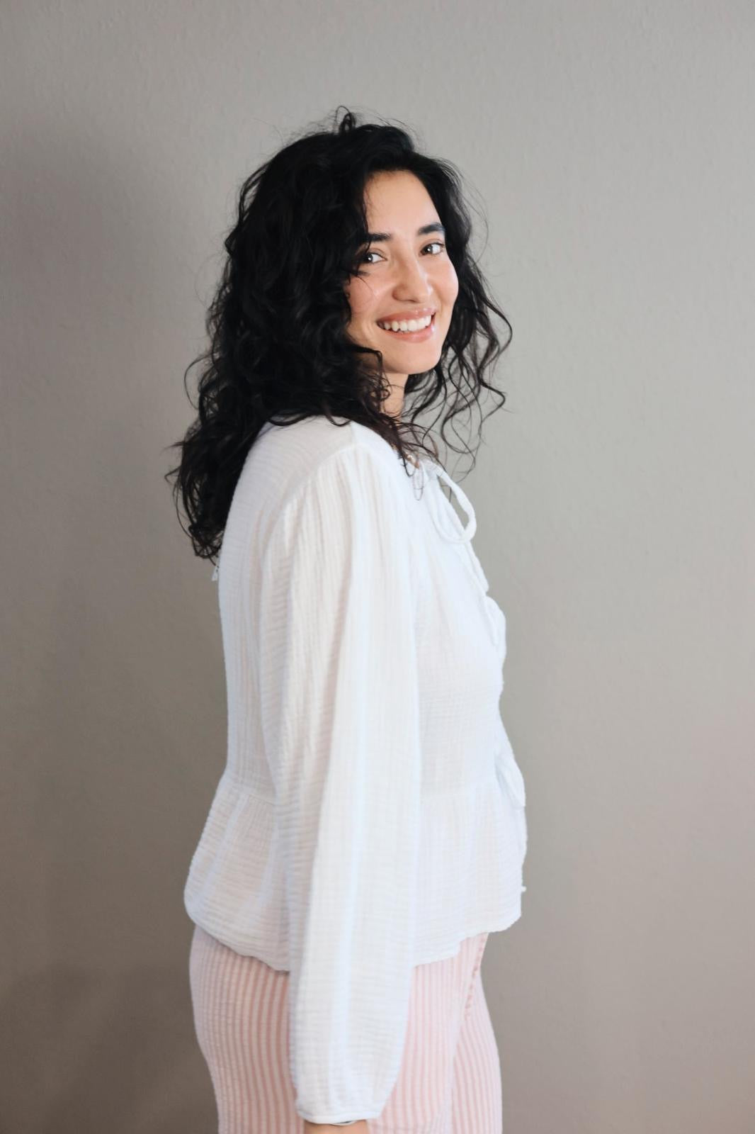 Musselin-Schleifenbluse – luftig & besonders