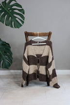 Gestreifter Schleifen Cardigan