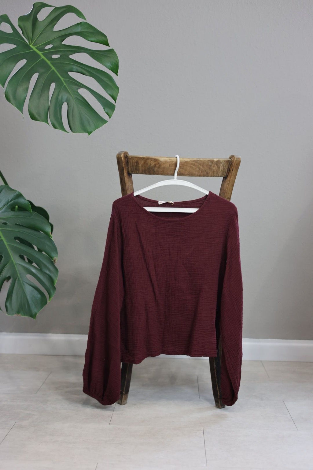 Musselinbluse mit Ballonärmel