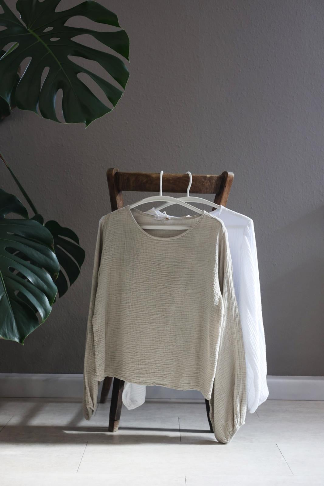 Musselinbluse mit Ballonärmel