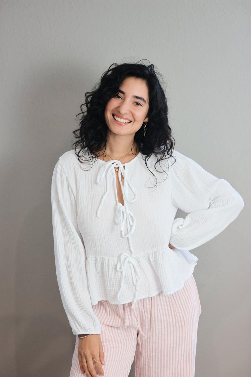 Musselin-Schleifenbluse – luftig & besonders