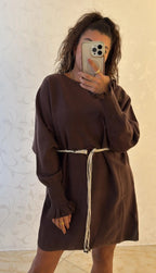 Strickkleid mit Rüschchenärmel