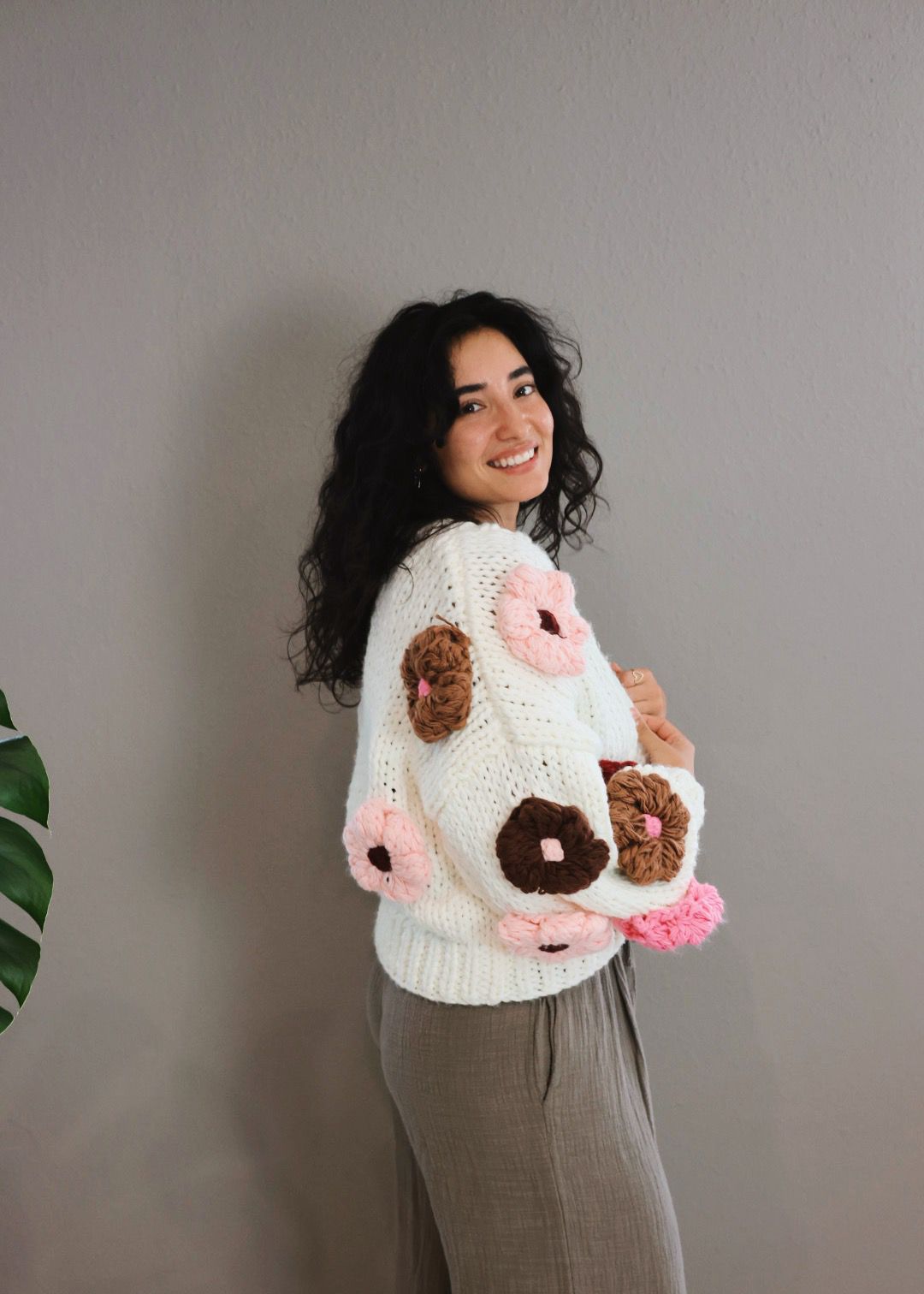 Handmade Strick mit 3D-Blumen