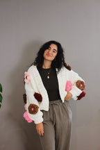 Handmade Strick mit 3D-Blumen